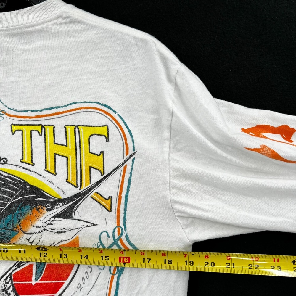 Live The Salt Life Tee Shirt Size Medium White Long Sleeve Adult Sailfish Ocean - Picture 5 of 9